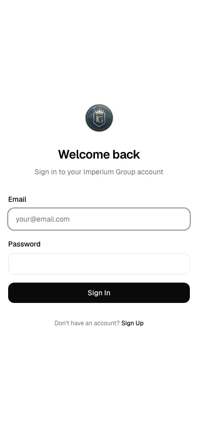 Imperium Group · Finance OS — On mobile