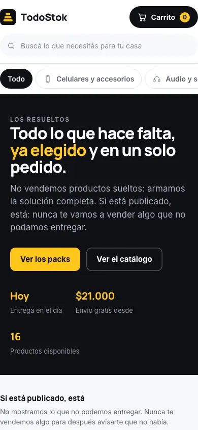 TodoStok — En móvil